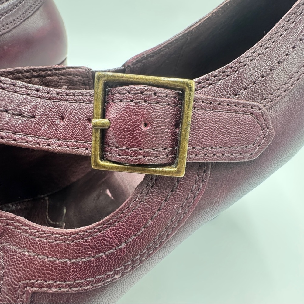 Indigo By Clarks Vintage Retro Leather Y2K Heels Plum Size 9m Rare - Picture 11 of 12